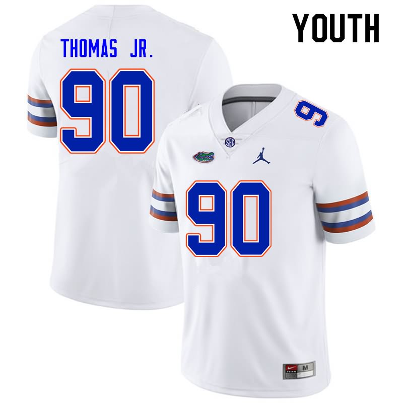 Youth NCAA Florida Gators Chris Thomas Jr. #90 Stitched Authentic Nike White College Football Jersey RFY1465YY